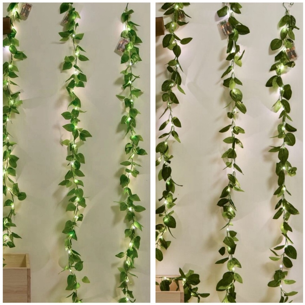 Artificial LED Leaf Vine String Fairy Lights Garland, 3-pack